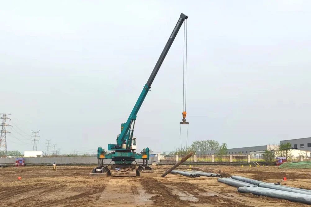 泗陽城東污水處理廠改擴建工程項目順利完成地基基礎管樁施工