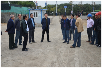 合肥供水集團總經理郭星一行到公司承建的巢湖三水廠取水頭部及引水管工程檢查指導工作