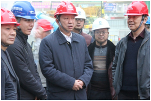 成都市副市長劉守成一行蒞臨公司成都地鐵3號線二三期工程土建3標東升站觀摩考察