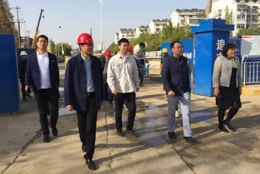 江蘇省節能環保辦檢查組一行到徐州市區奎河綜合整治1標項目調研指導工作