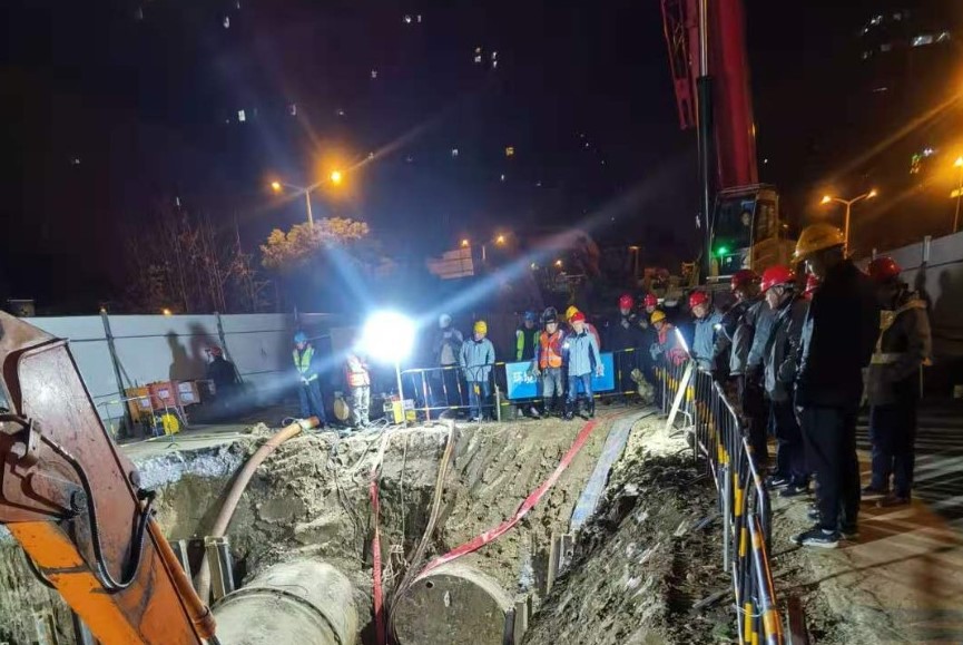 攻堅四季度｜捷報！合肥潛山路水源管建設工程正式接駁通水