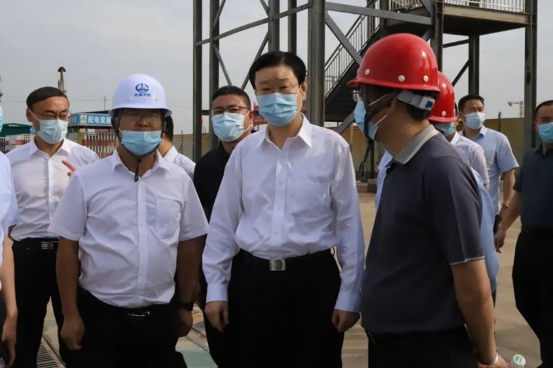 南京市六合區區委書記李萬平到南京龍袍項目視察