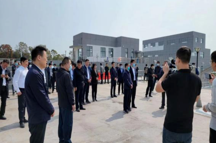 泗陽縣黨、政領導班子到城東污水處理廠一期改擴建工程觀摩